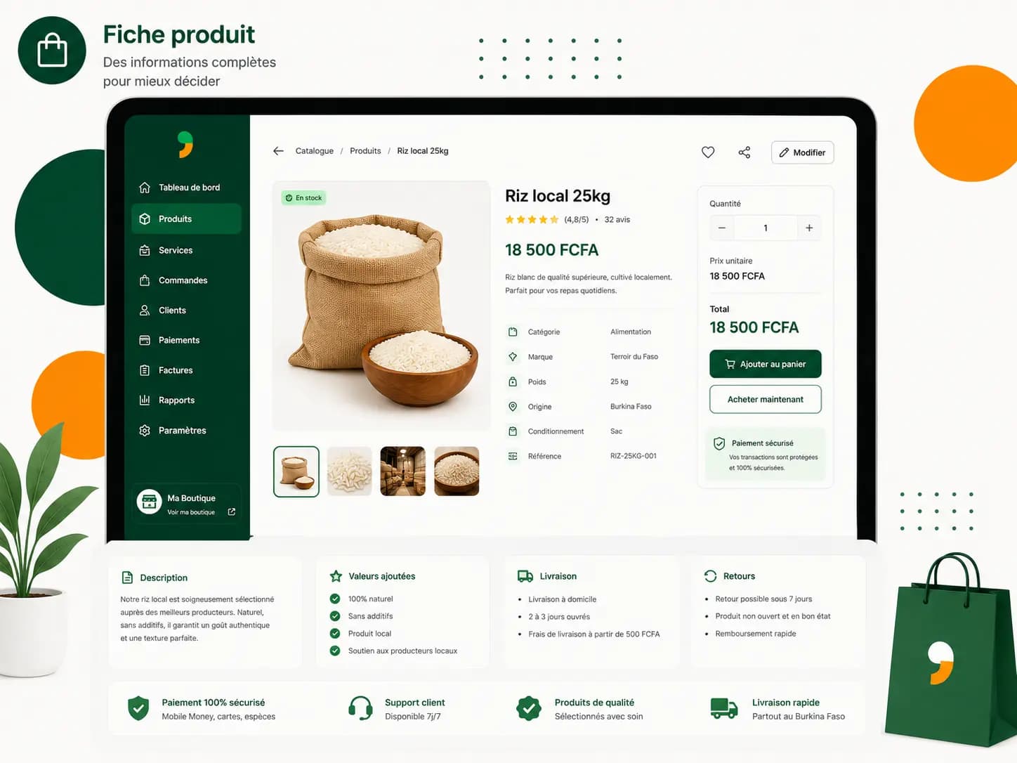 Catalogue de produits dans Lummo
